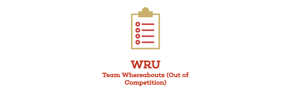 Team Whereabouts (Out of Competition)/ Cyflwyno Gwybodaeth am Leoliad y Tu Allan i'r Gystadleuaeth